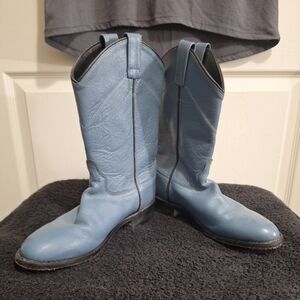 Old West Cowboy Boots - Smooth Blue Leather - 10 Narrow - SRL4025